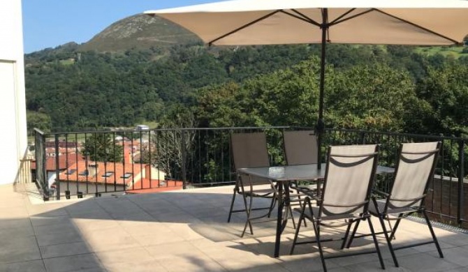 Terraza con vistas en Cangas